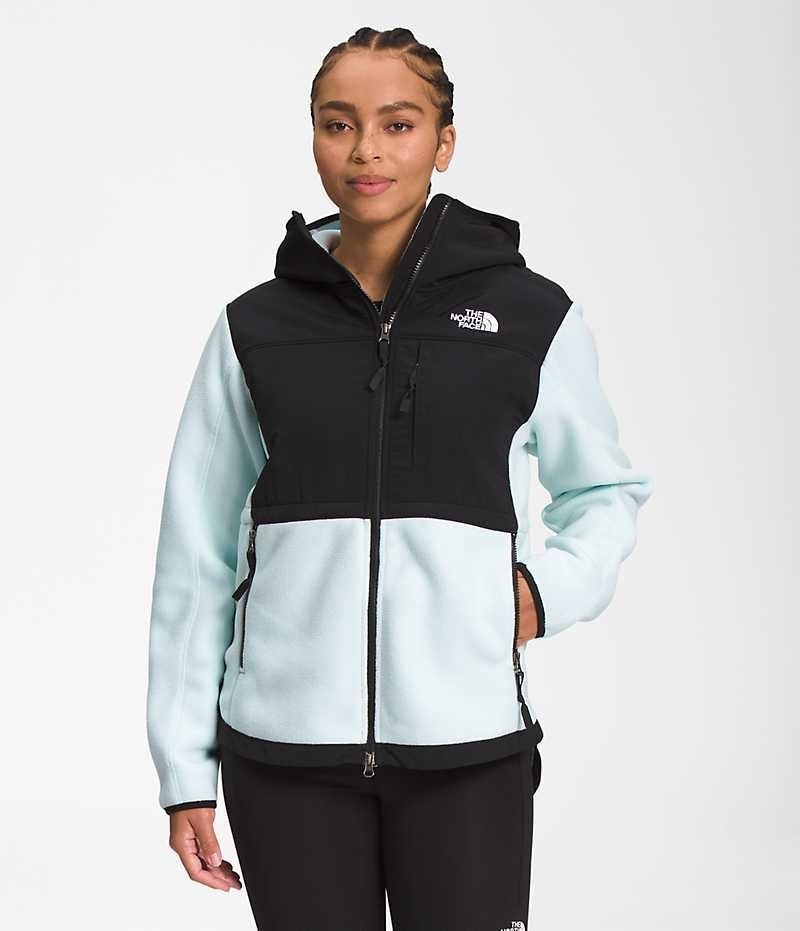 Vestes Polaires The North Face Denali Hoodie Femme Noir Turquoise | FR HPBJA