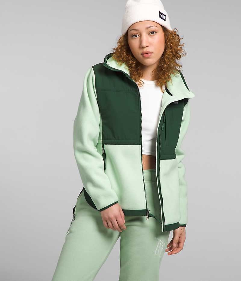 Vestes Polaires The North Face Denali Hoodie Femme Vert | FR GFJXW