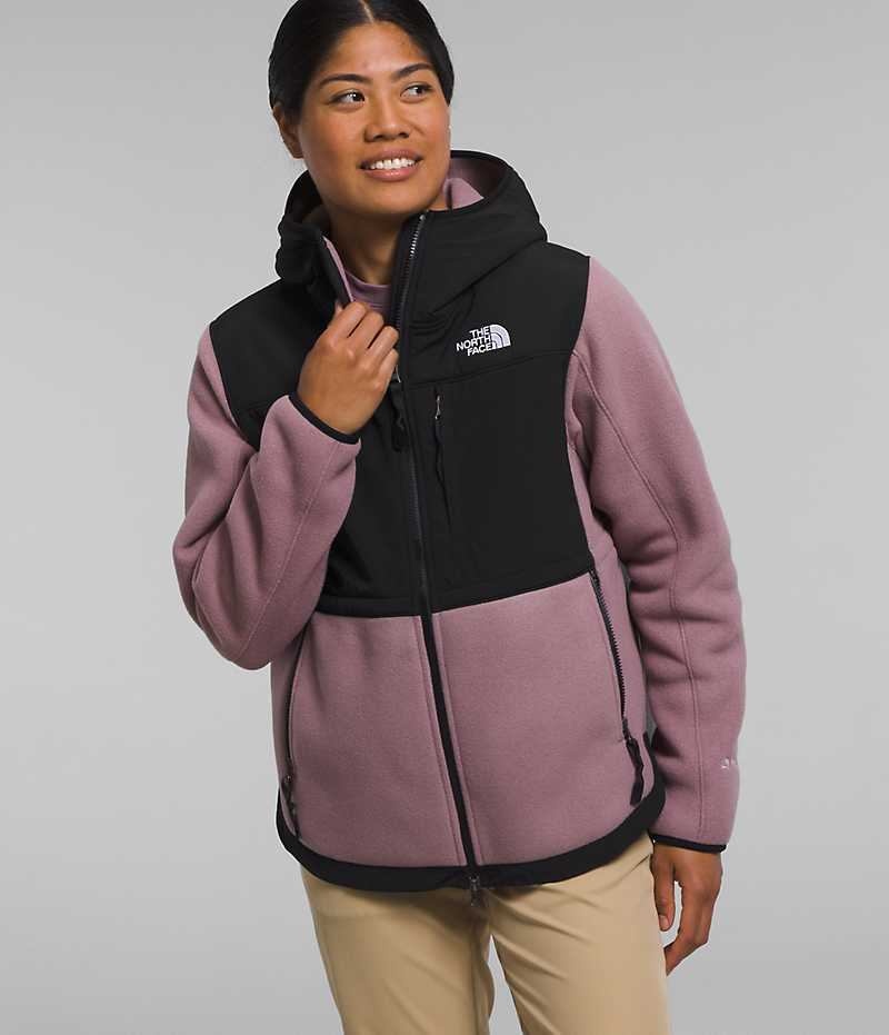 Vestes Polaires The North Face Denali Hoodie Femme Fushia Noir | FRANCE CYPEJ