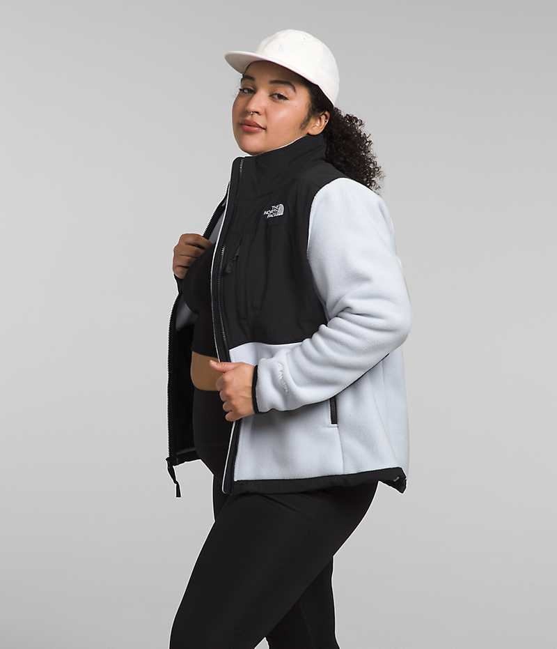 Vestes Polaires The North Face Plus Denali Femme Noir Blanche | FRANCE CAJVP