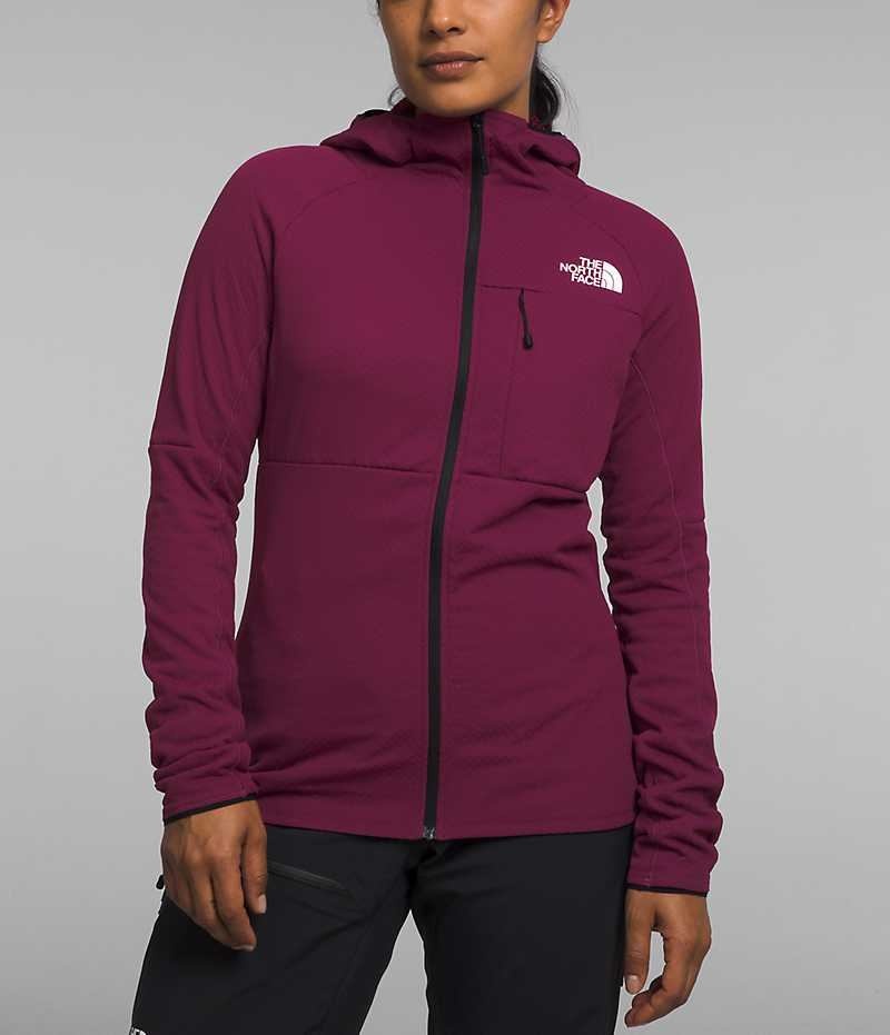 Vestes Polaires The North Face Summit Series FUTUREFLEECE™ Full-Zip Hoodie Femme Bordeaux | FR TBNDS