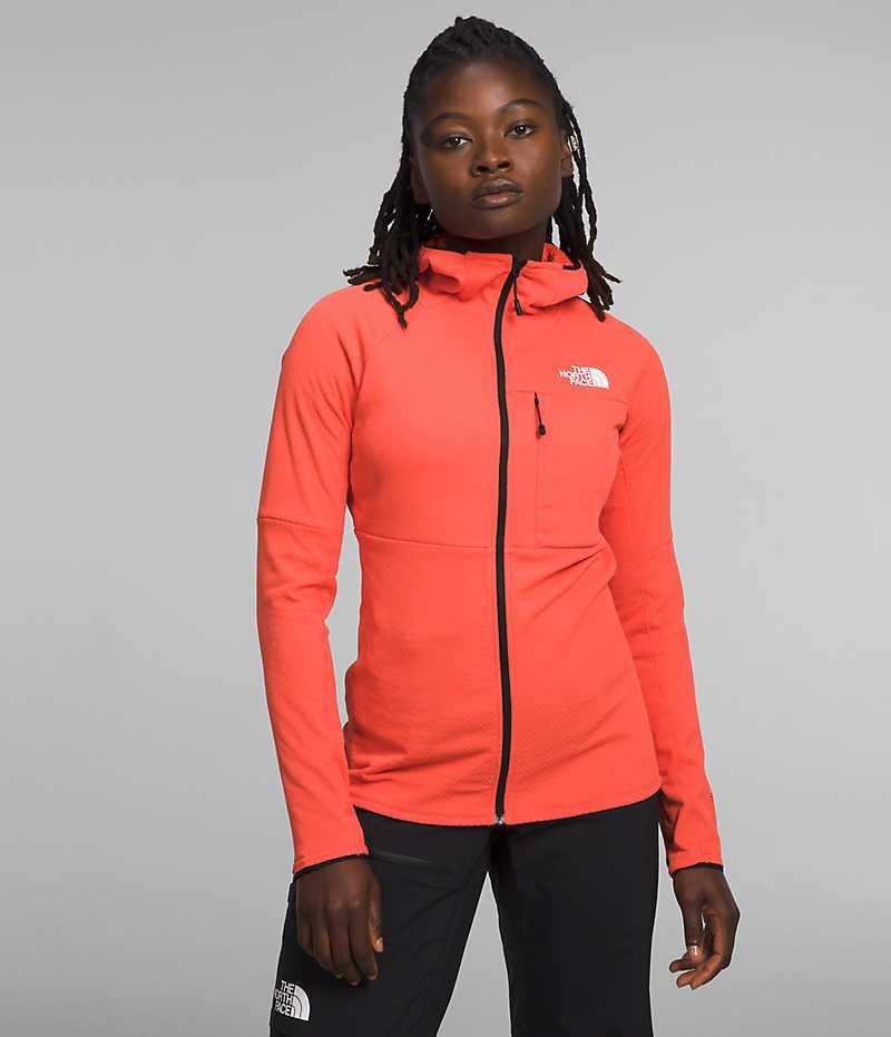 Vestes Polaires The North Face Summit Series FUTUREFLEECE™ Full-Zip Hoodie Femme Orange | PARIS QWLDK